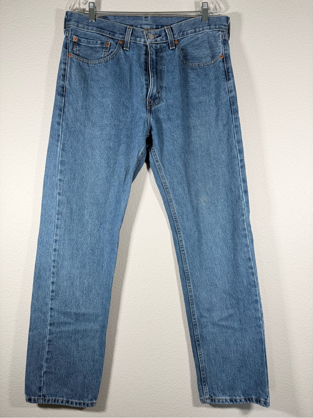 Levi’s Men’s 505 34x32 Classic Blue Denim Zip Jeans